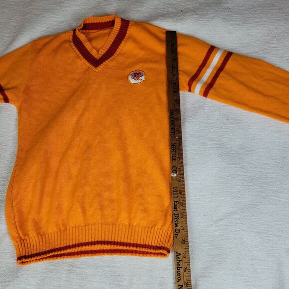 Vintage Sweater Size Large Mens Orange Varsity Sports Buccaneers Football NFL - Picture 7 of 16